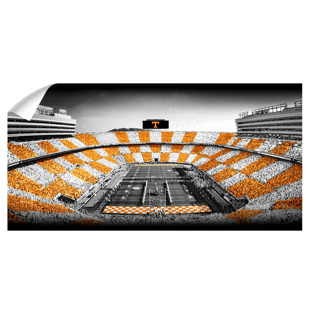 Tennessee Volunteers - Checkerboard Neyland B&W - College Wall Art #Canvas