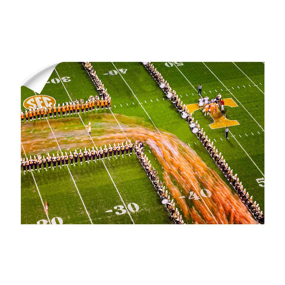 Tennessee Volunteers - Closeup Running Thru the T - College Wall Art #Canvas