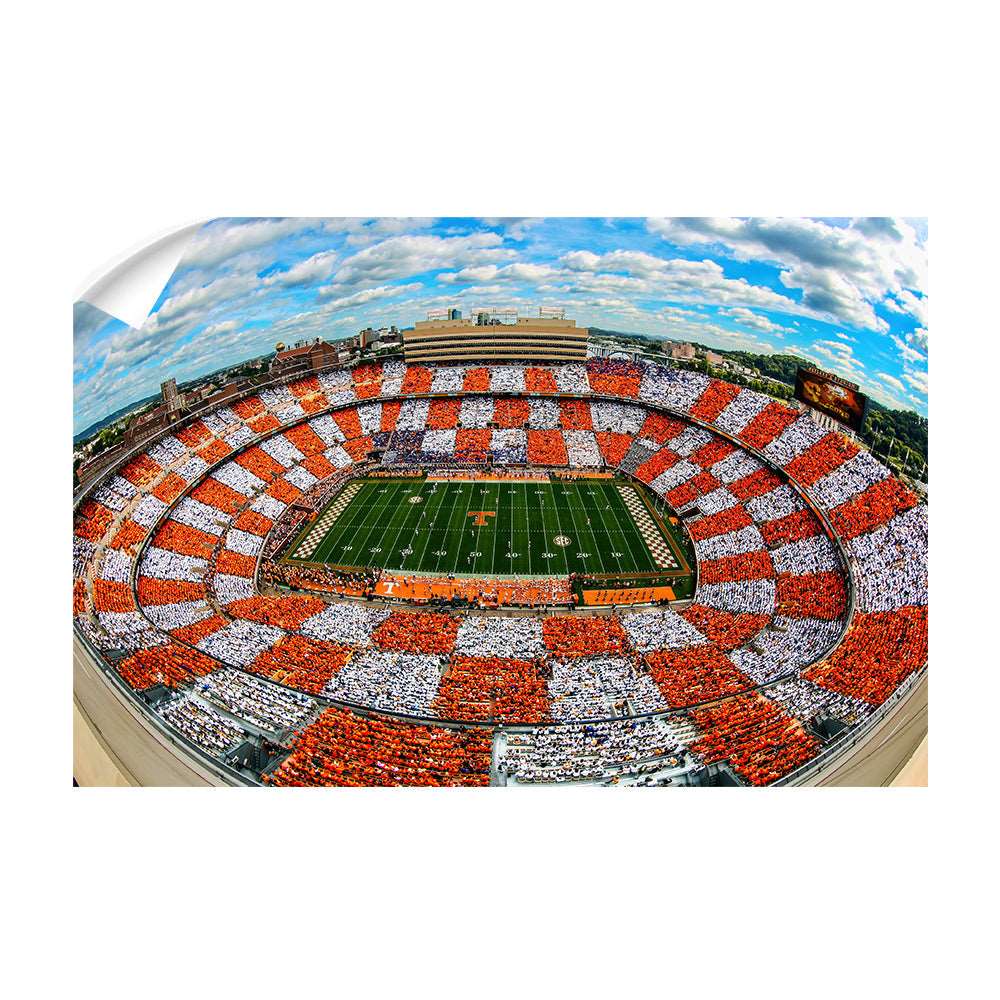 Tennessee Volunteers - Aerial Fisheye Checkerboard Neyland - College Wall Art #Canvas