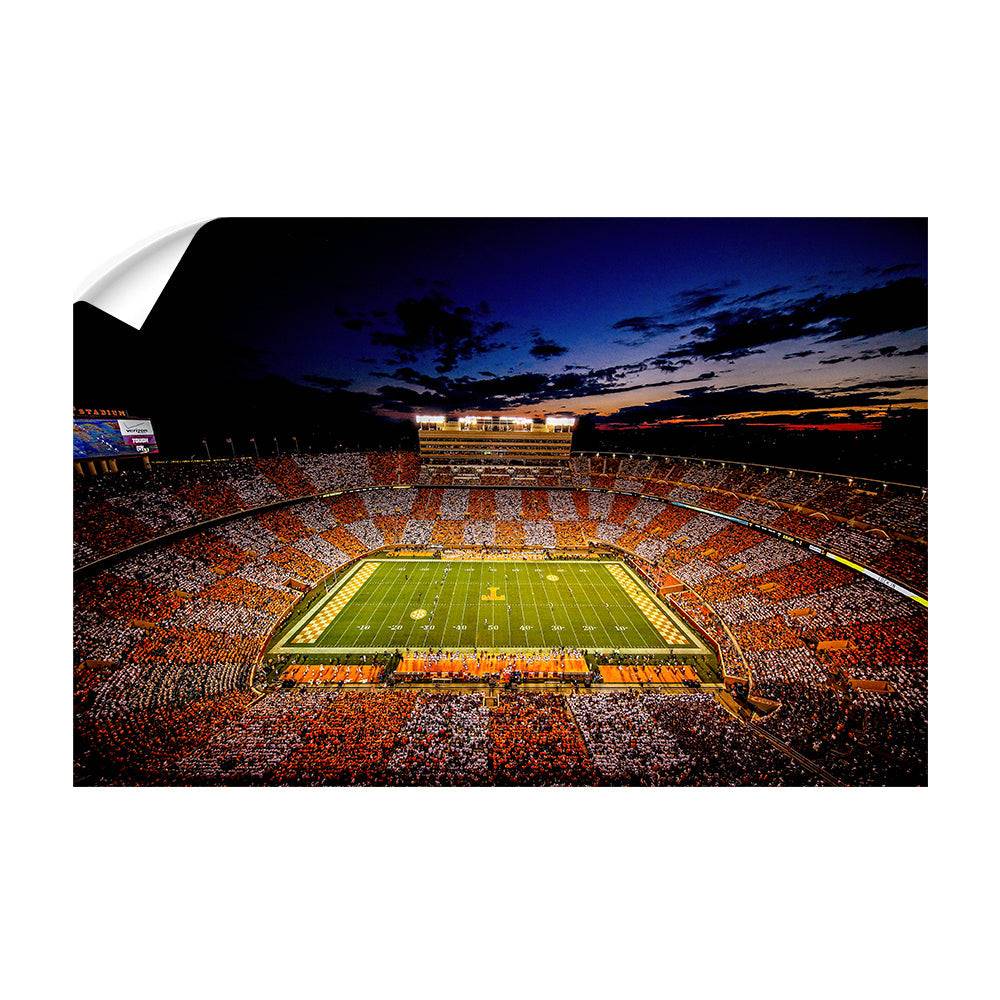 Tennessee Volunteers - Checkerboard Neyland After Dark - College Wall Art #Canvas