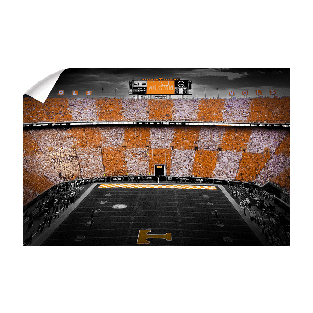 Tennessee Volunteers - Checkerboard Neyland Vols Win! - College Wall Art #Canvas