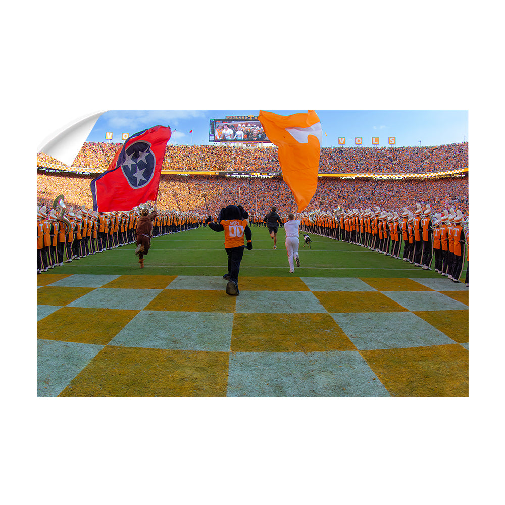 Tennessee Volunteers - Vols Running into Neyland Stadium - College Wall Art #Canvas