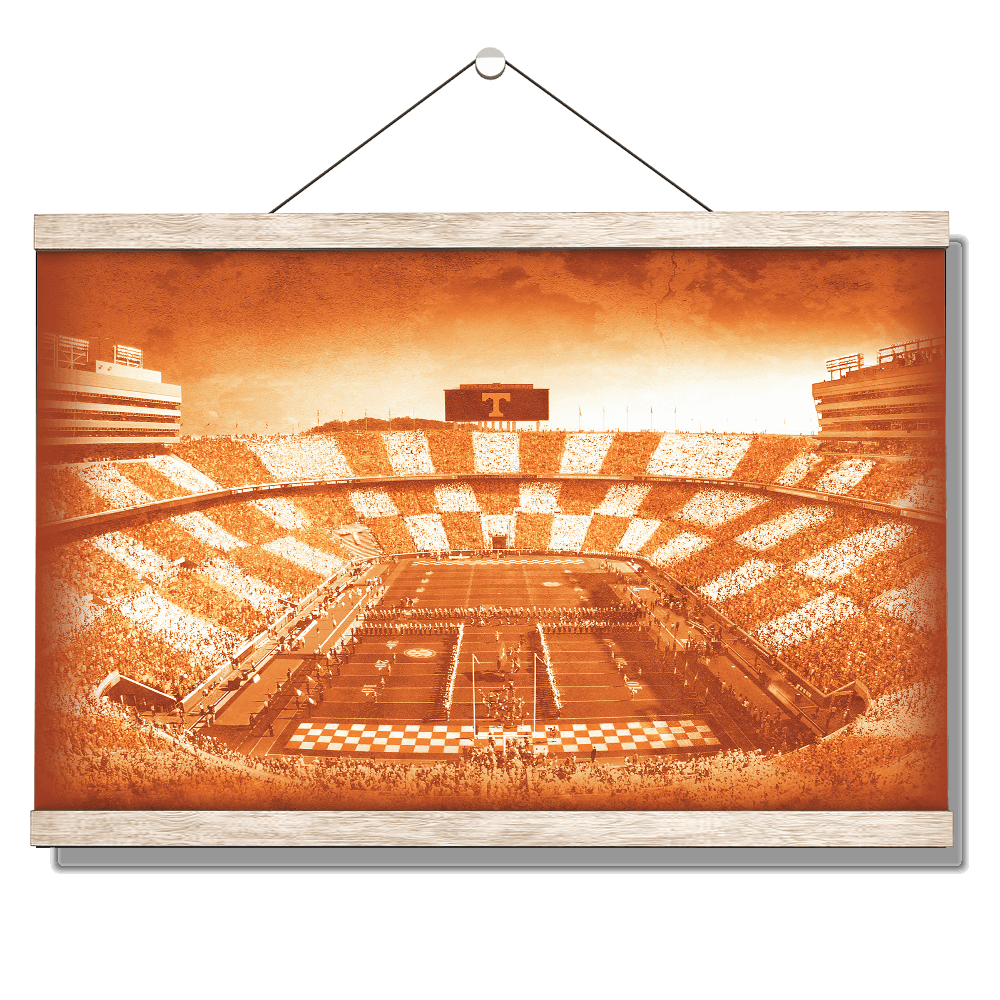 Tennessee Volunteers - Antique Neyland Checkerboard - College Wall Art #Canvas