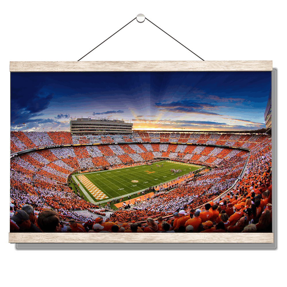 Tennessee Volunteers - Checkerboard Sunset - College Wall Art #Canvas
