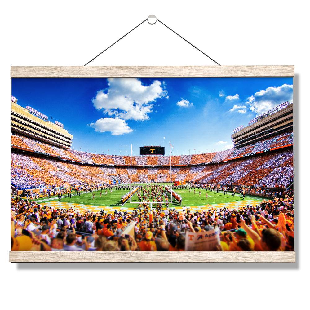 Tennessee Volunteers - Reverse Checkerboard Running thru the T - College Wall Art #Canvas