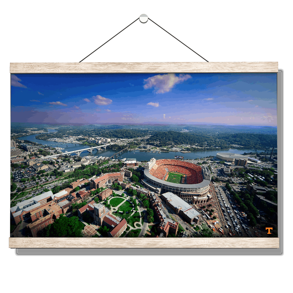 Tennessee Volunteers - Aerial Neyland on the Tennessee River - College Wall Art #Canvas