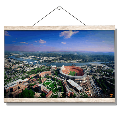 Tennessee Volunteers - Aerial Neyland on the Tennessee River - College Wall Art #Hanging Canvas