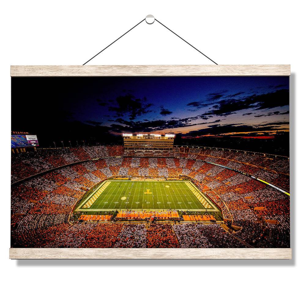 Tennessee Volunteers - Checkerboard Neyland After Dark - College Wall Art #Canvas