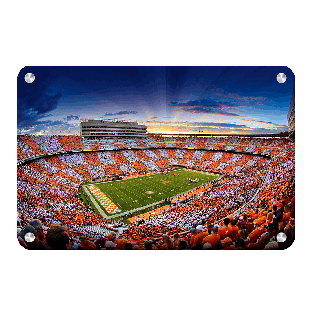 Tennessee Volunteers - Checkerboard Sunset - College Wall Art #Canvas