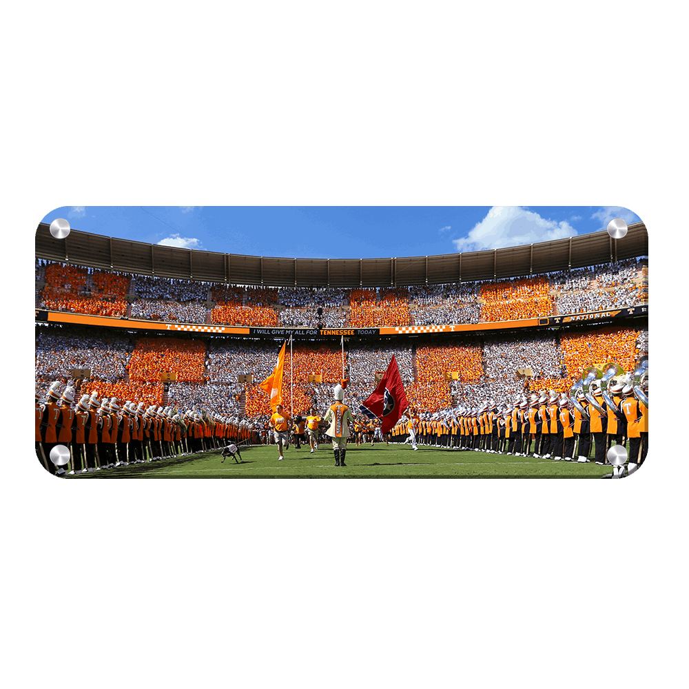 Tennessee Volunteers - Checkerboard Thru the T Pano - College Wall Art #Canvas