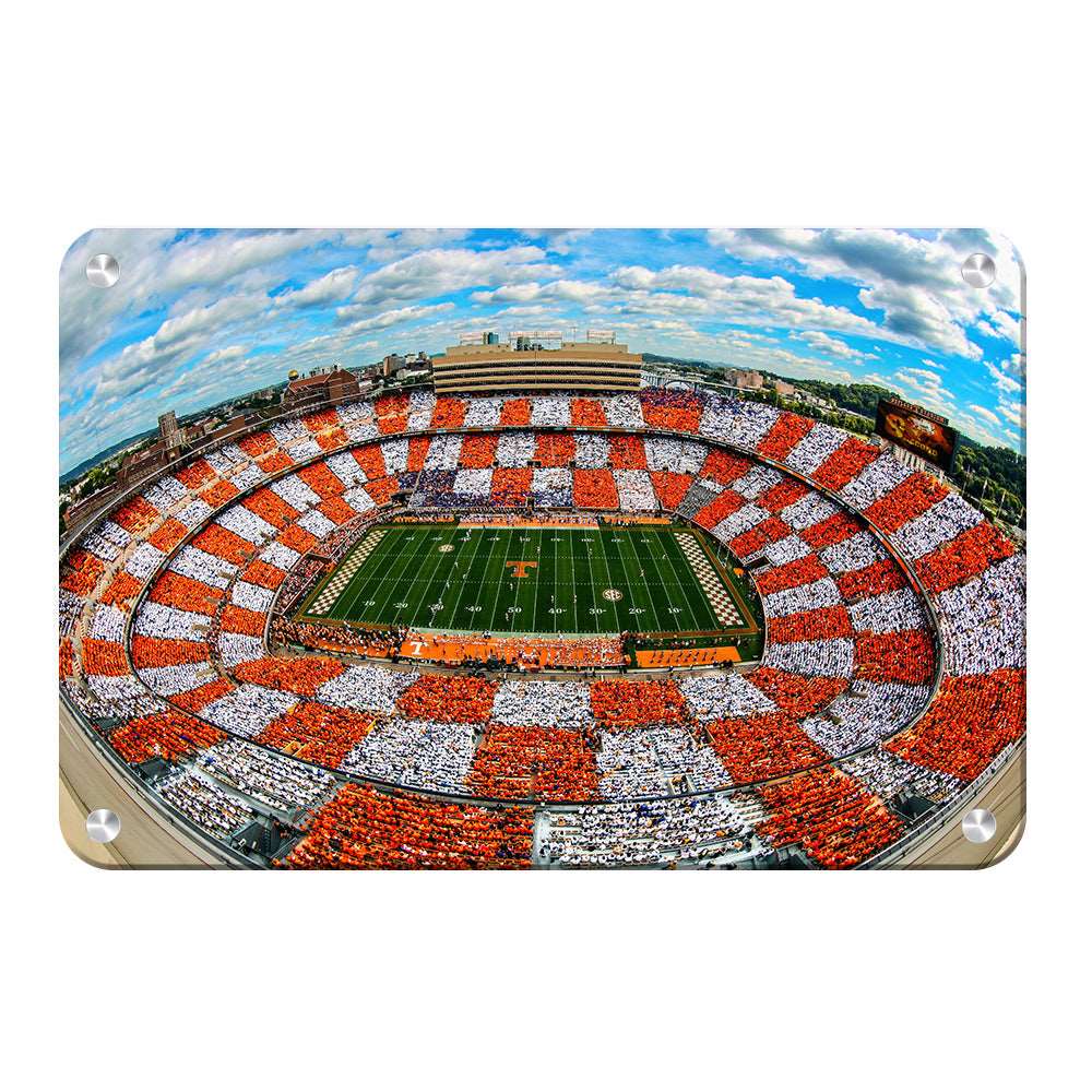 Tennessee Volunteers - Aerial Fisheye Checkerboard Neyland - College Wall Art #Canvas