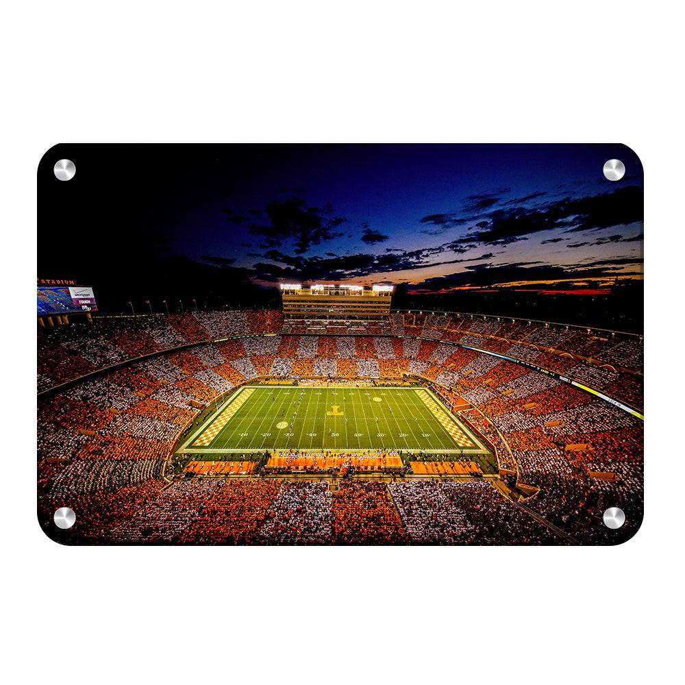 Tennessee Volunteers - Checkerboard Neyland After Dark - College Wall Art #Canvas