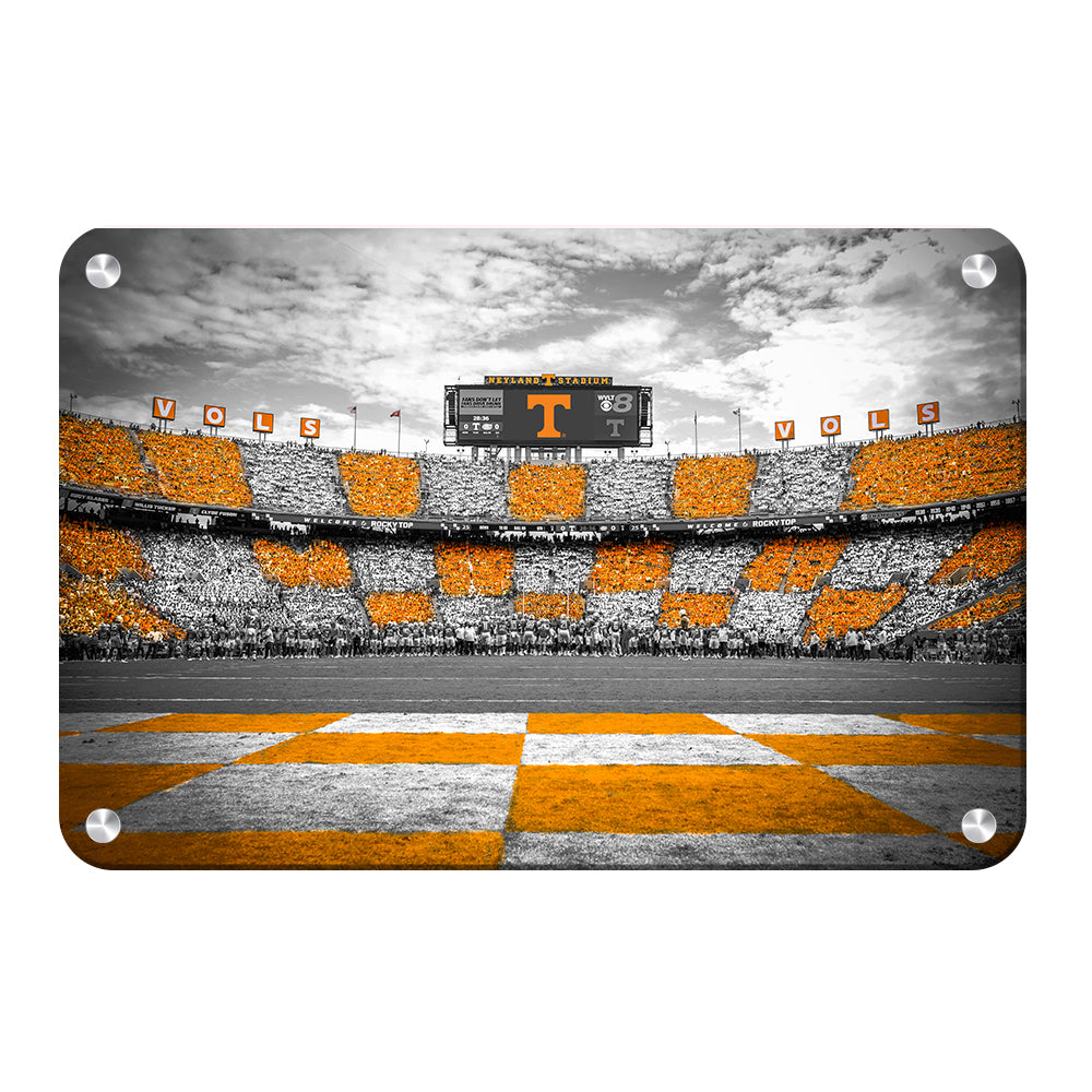 Checkerboard Neyland B&W Panoramic | Tennessee Volunteers | Neyland Stadium | University of Tennessee | Running thru the popular T | Wall Art