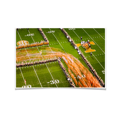 Tennessee Volunteers - Closeup Running Thru the T - College Wall Art #Poster