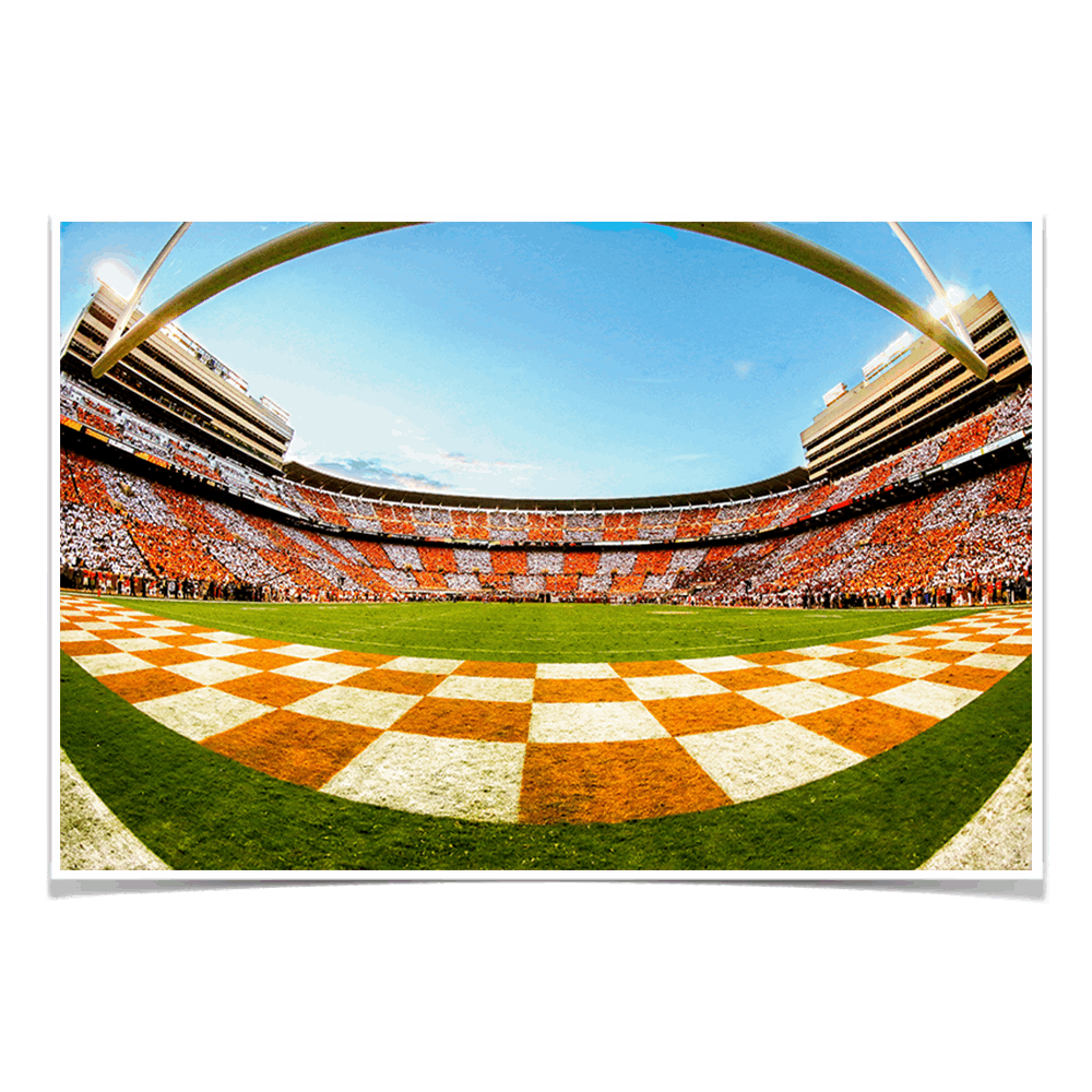 Tennessee Volunteers - Checkerboard Neyland Fisheye - College Wall Art #Canvas