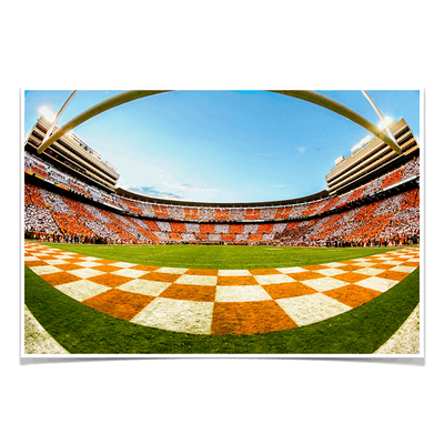 Tennessee Volunteers - Checkerboard Neyland Fisheye - College Wall Art #Poster