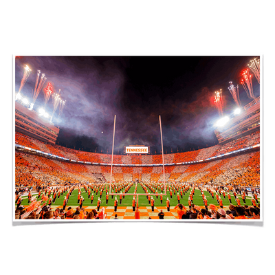 Tennessee Volunteers - Checkerboard Neyland and Pride of the Southland Band - College Wall Art #Poster