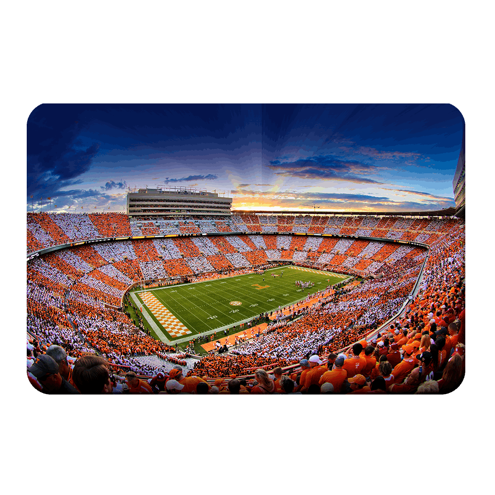 Tennessee Volunteers - Checkerboard Sunset - College Wall Art #Canvas