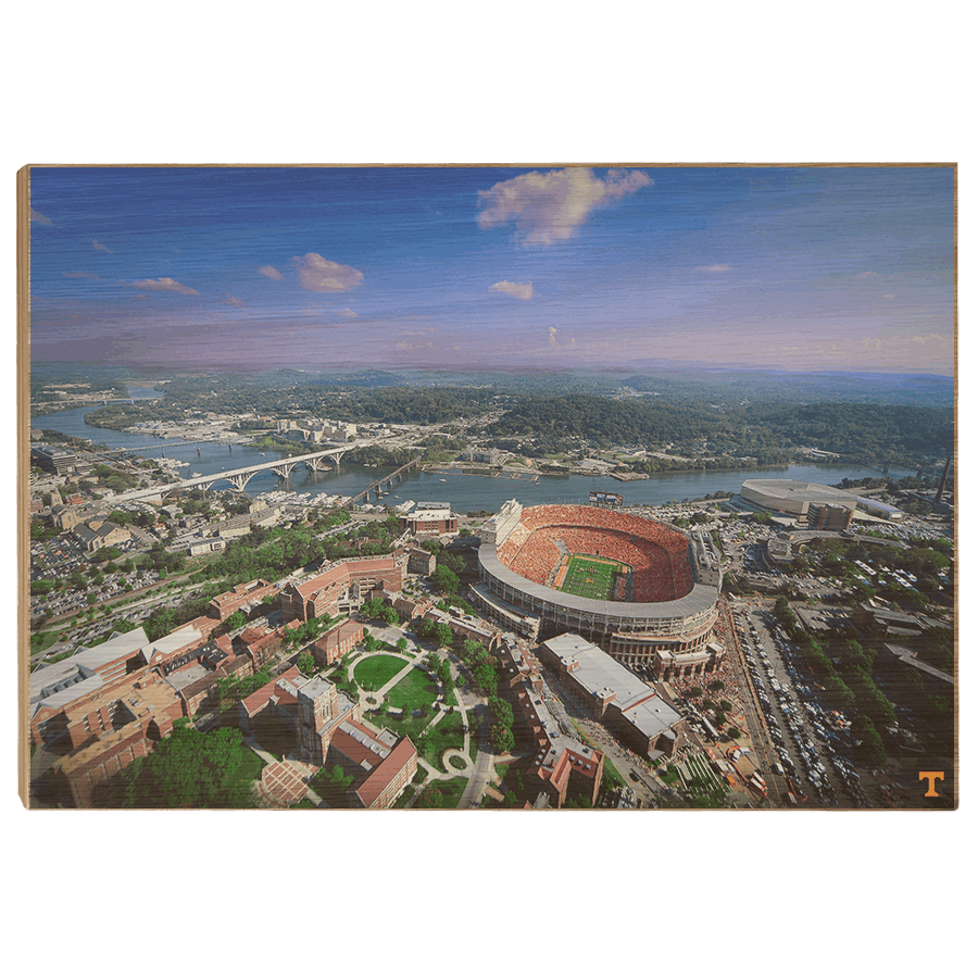 Tennessee Volunteers - Aerial Neyland on the Tennessee River - College Wall Art #Canvas