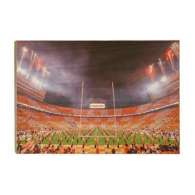 Tennessee Volunteers - Checkerboard Neyland and Pride of the Southland Band - College Wall Art #Wood