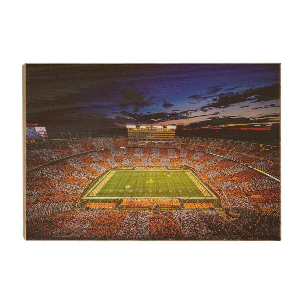 Tennessee Volunteers - Checkerboard Neyland After Dark - College Wall Art #Canvas