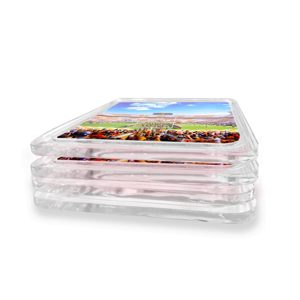 Tennessee Volunteers - Checkerboard Running Thru The T Drink Coaster