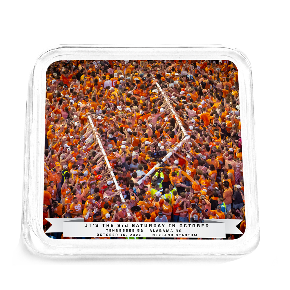 Tennessee Volunteers - The Goal Post is Down on the 3rd Saturday in October 2022 Drink Coaster