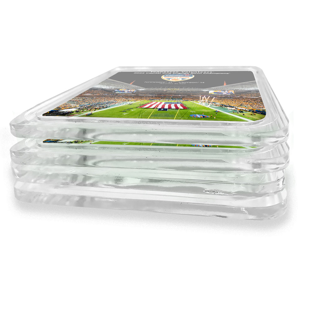 Tennessee Volunteers - 2022 Tennessee Football Commemorative Acrylic Drink Coaster Set - Includes Orange Bowl Victory