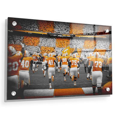 Tennessee Volunteers - Running Onto the Checkerboard Field - College Wall Art #Acrylic