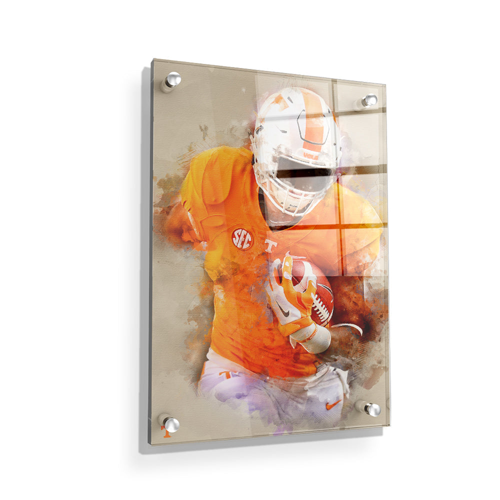 Tennessee Volunteers - Run Watercolor - College Wall Art #Canvas