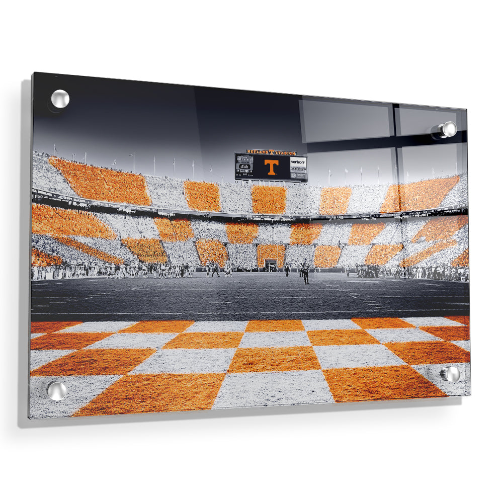 Tennessee Volunteers - Reverse Checkerboard - College Wall Art #Canvas