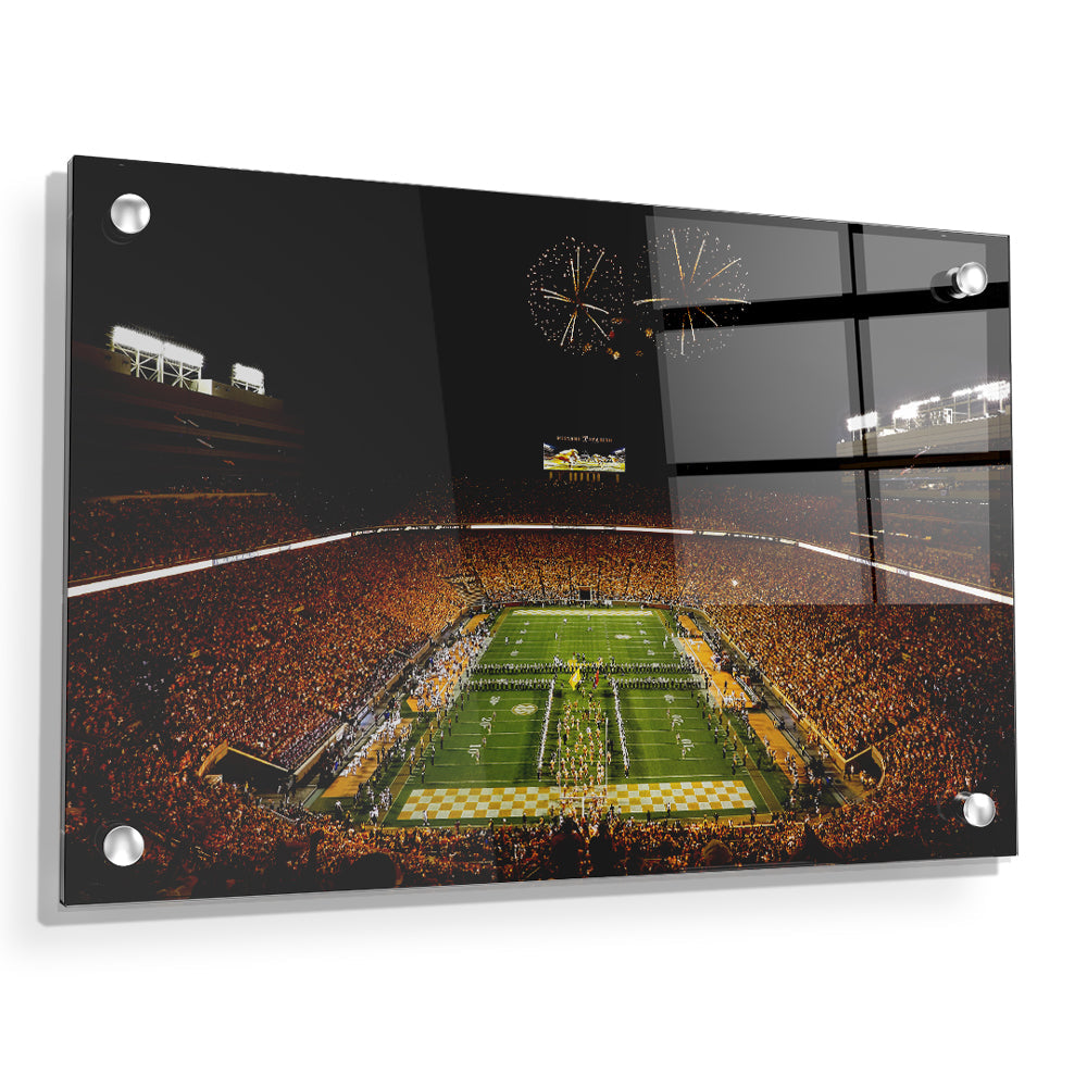 Tennessee Volunteers - Running Thru the T Fireworks - College Wall Art #Canvas