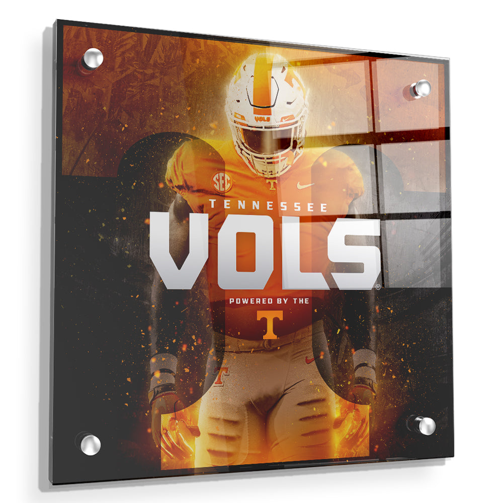 Tennessee Volunteers - Powered By The T Vols - College Wall Art #Canvas