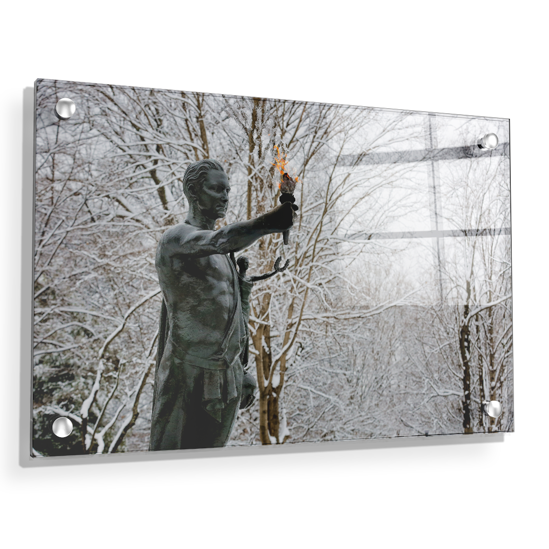 Tennessee Volunteers - Snowy Torchbearer - College Wall Art #Canvas