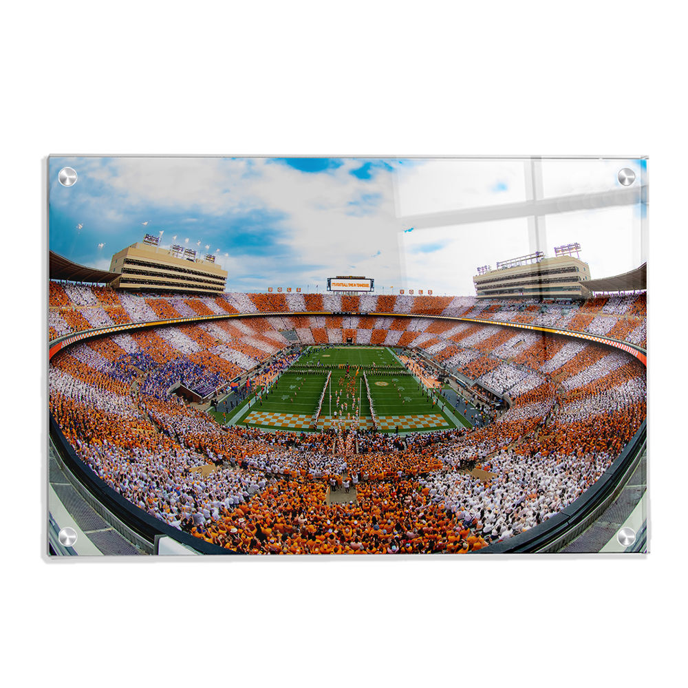 Tennessee Volunteers - It's Football Time in Tennessee Checkerboard Neyland Fisheye - College Wall Art #Canvas