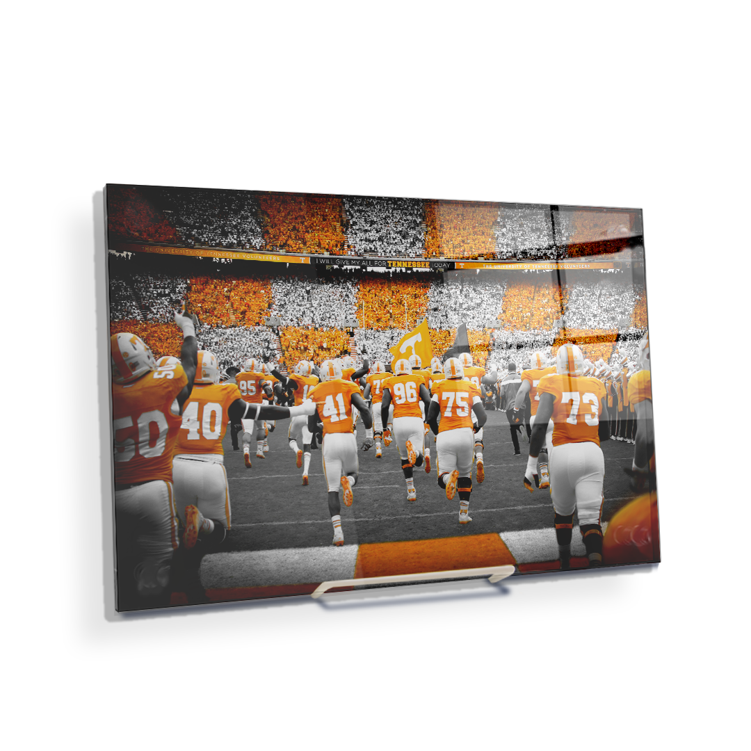 Tennessee Volunteers - Running Onto the Checkerboard Field - College Wall Art #Canvas