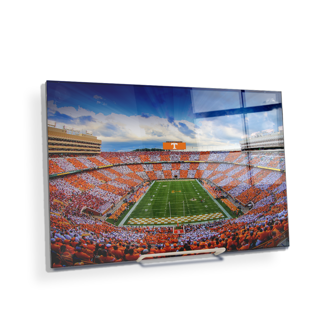 Tennessee Volunteers - Sunset over Checkerboard Neyland - College Wall Art #Canvas