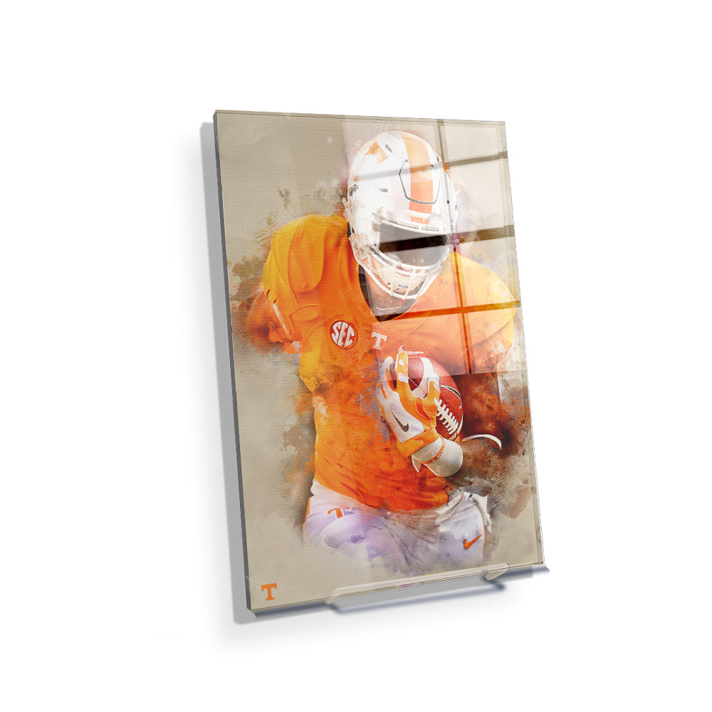 Tennessee Volunteers - Run Watercolor - College Wall Art #Canvas