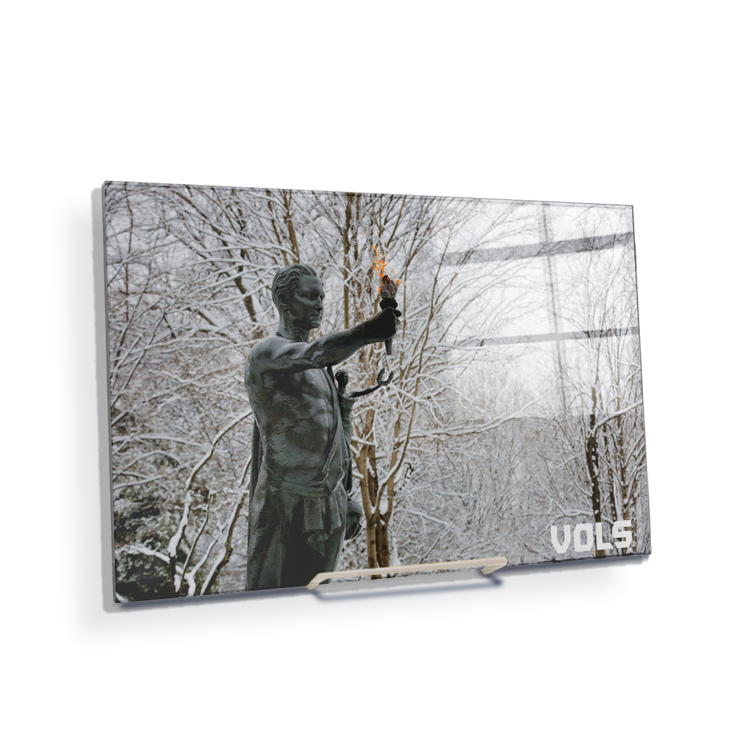 Tennessee Volunteers - Snowy Torchbearer - College Wall Art #Canvas