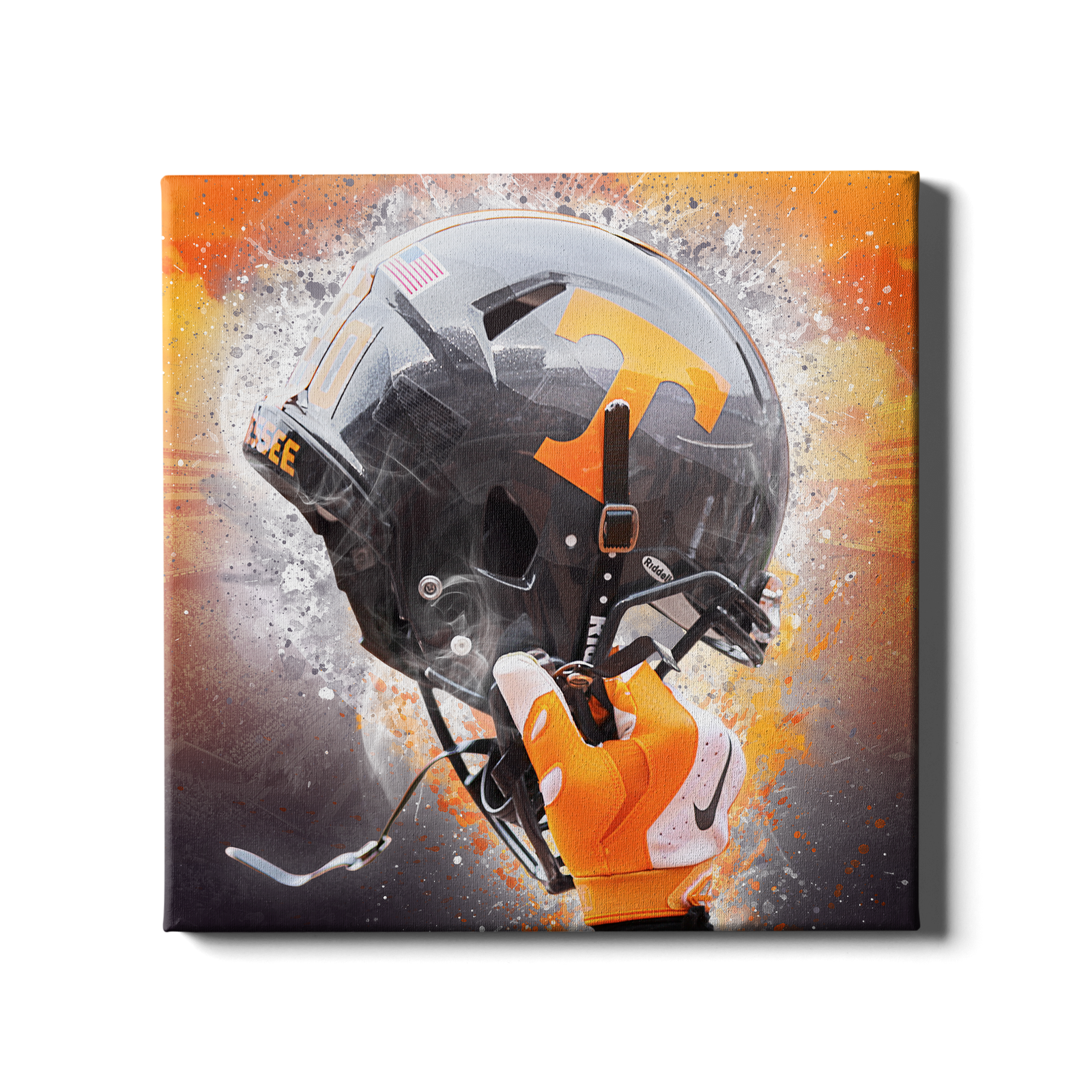 Tennessee Volunteers - Smokey Helmet Held High - College Wall Art #Canvas