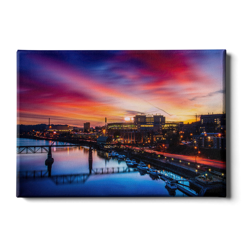 Tennessee Volunteers - Tennessee River Sunset - College Wall Art #Canvas