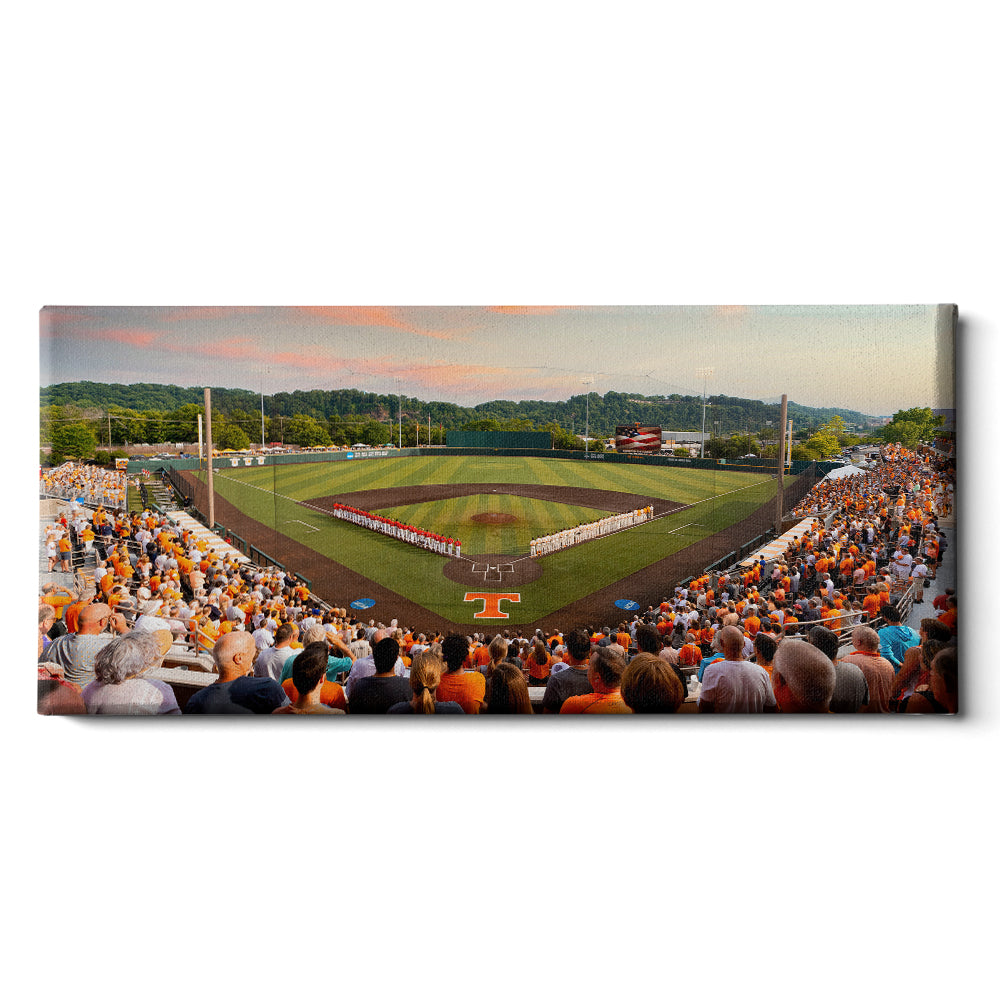 Tennessee Volunteers - Baseball Time in Tennessee Panoramic - College Wall Art #Canvas