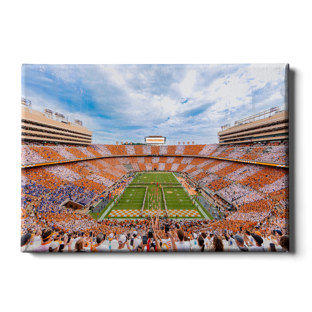 Tennessee Volunteers - It's Football Time in Tennessee Checkerboard Neyland - College Wall Art #Canvas