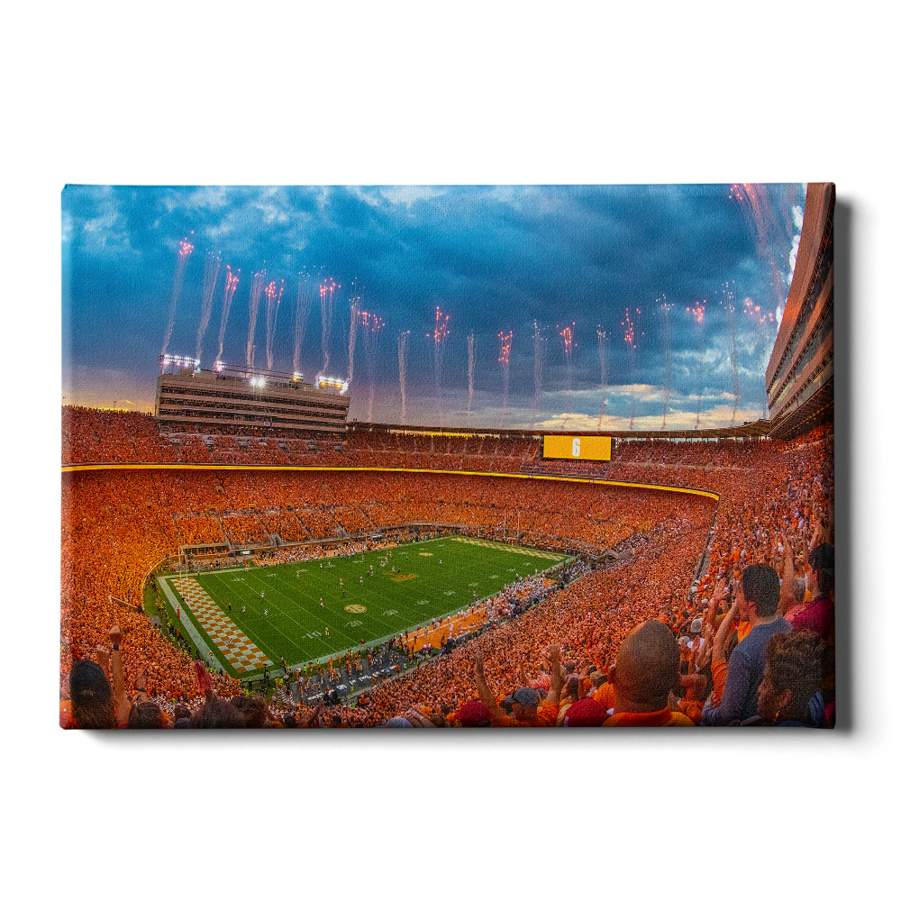 Tennessee Volunteers -Give Him 6 Sunset - College Wall Art #Canvas