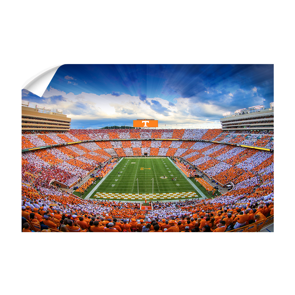 Tennessee Volunteers - Sunset over Checkerboard Neyland - College Wall Art #Canvas