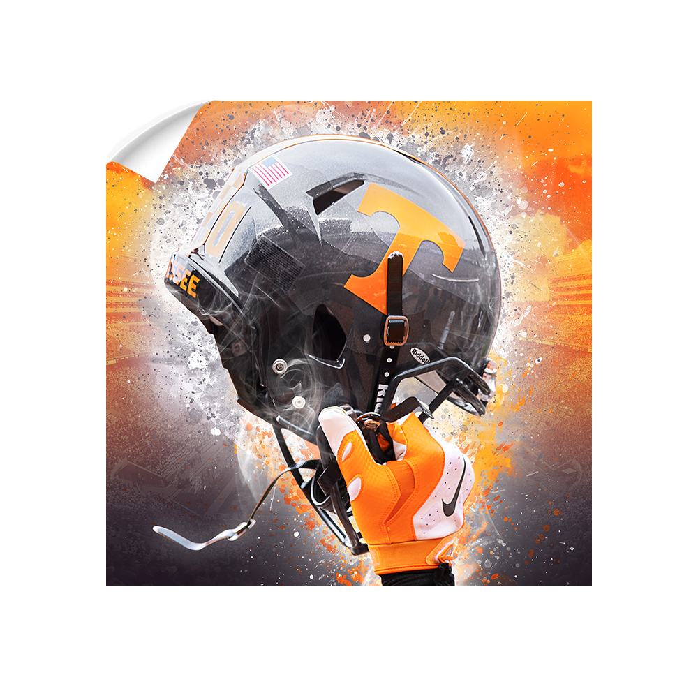 Tennessee Volunteers - Smokey Helmet Held High - College Wall Art #Canvas
