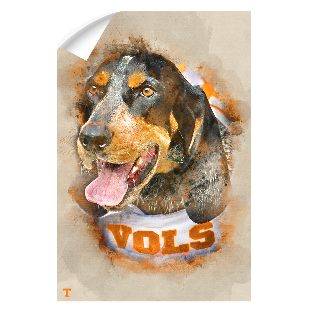 Tennessee Volunteers - Smokey Watercolor - College Wall Art #Canvas
