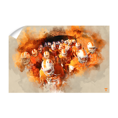 Tennessee Volunteers - Taking the Field Watercolor - College Wall Art #Wall Decal
