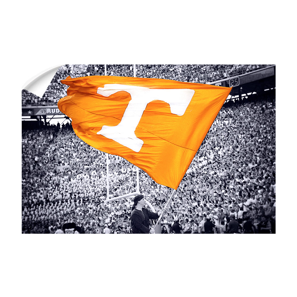 Tennessee Volunteers - Smokey Flag - College Wall Art #Canvas