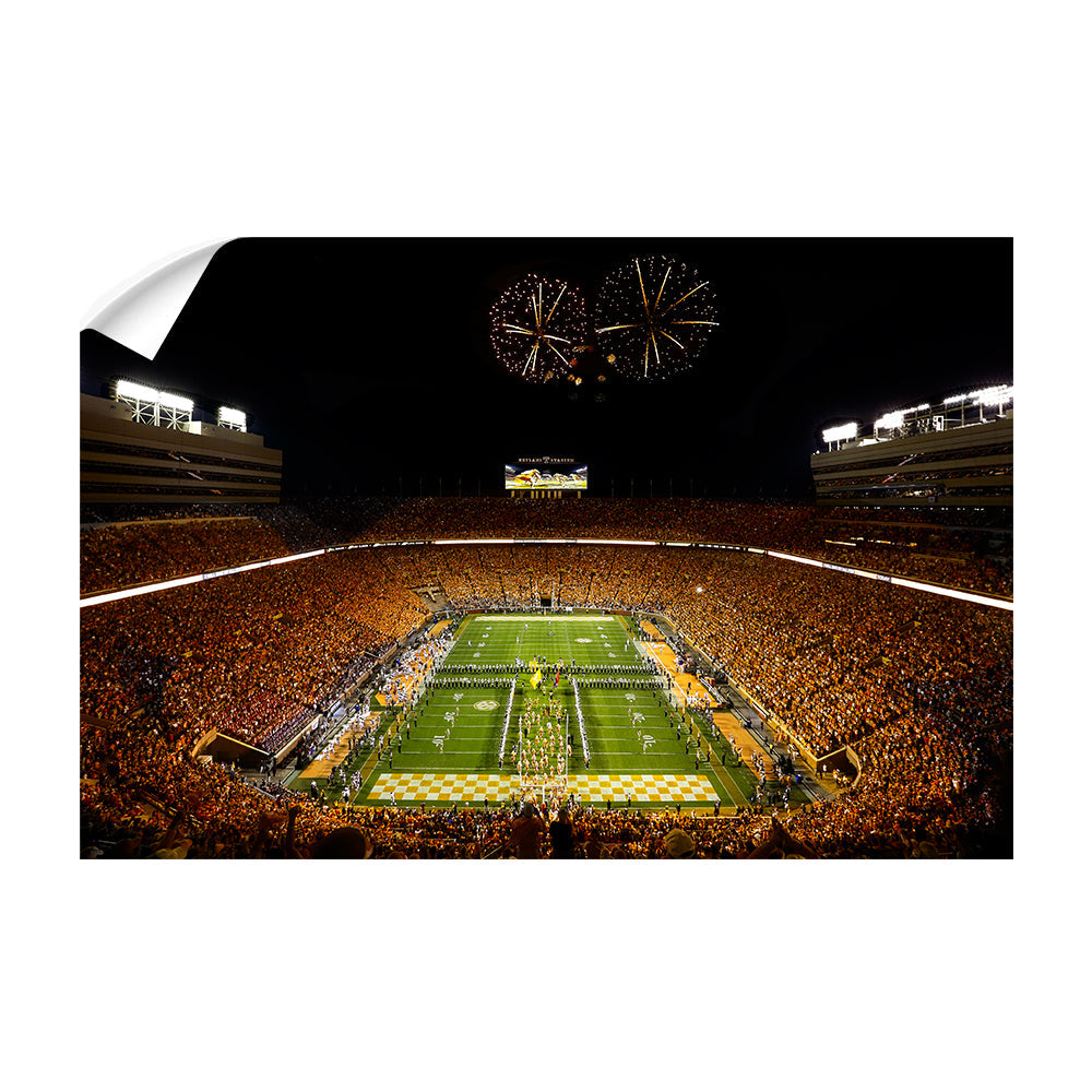 Tennessee Volunteers - Running Thru the T Fireworks - College Wall Art #Canvas